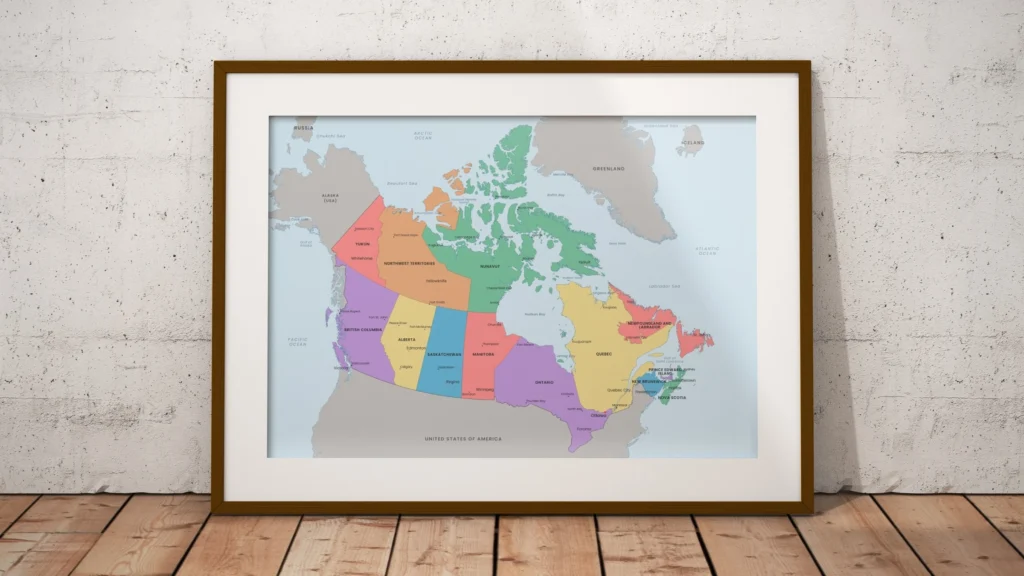 Canada Political Map with Provinces, Territories, Capitals and Major ...