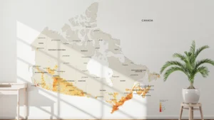 Canada Population Density Map Minimalist Printable | Minimalist Canada Demographic Map Poster