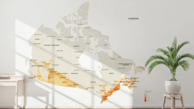Canada Population Density Map Minimalist Printable | Minimalist Canada Demographic Map Poster