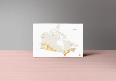 Canada Population Density Map Minimalist Printable | Minimalist Canada Demographic Map Poster