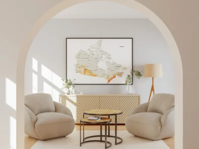 Canada Population Density Map Minimalist Printable | Minimalist Canada Demographic Map Poster