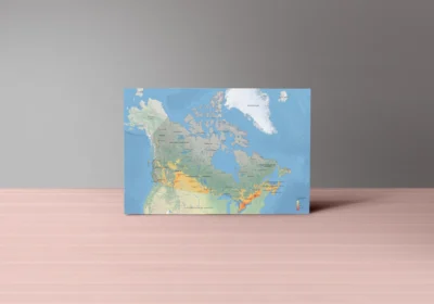 Canada Population Density Map with Terrain Printable | Canada Demographic Map Poster