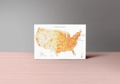 Minimalist United States Population Density Map Printable | PDF & JPG | Multiple Sizes