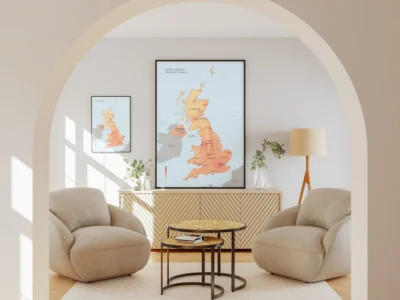 United Kingdom Population Density Map Printable | High-Resolution UK Population Distribution Map