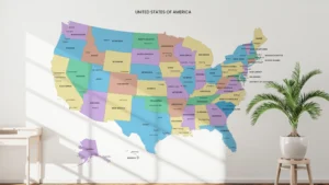 United States Political Map Printable | Clean Minimal Edition with States, Capitals & Major Cities