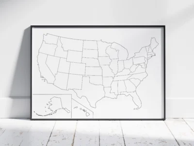 USA Blank Outline Map Printable Bundle | 10 United States Outline Styles | State Borders | PDF & JPG