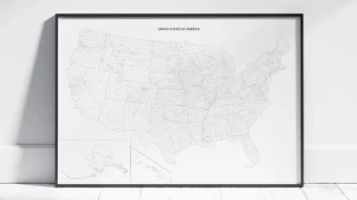 USA Counties Map Printable (Blank & Labeled) | United States County Map PDF & JPG