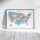 United States Political Map Printable with Highlighted Borders, States, Capitals, Cities, Colorful Wall Art Poster