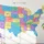 United States Political Map Printable with Highlighted Borders, States, Capitals, Cities, Colorful Wall Art Poster