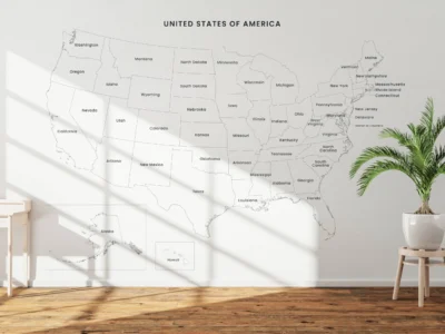 USA States Map Printable, 50 States Blank & Labeled, Color & Outline Map