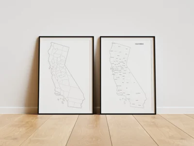 California County Map Printable, Blank & Labeled, Geography Worksheet