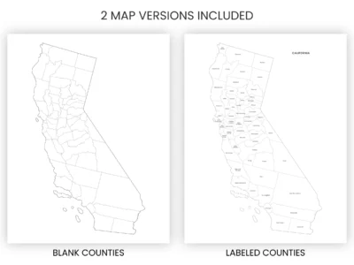 California Counties Map Printable, Blank & Labeled