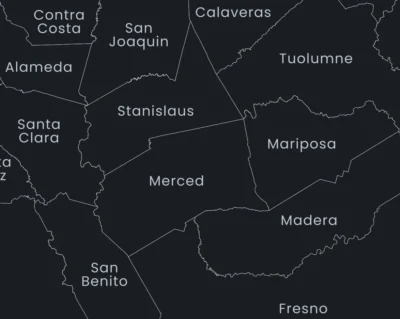 California Counties Map Printable, Labeled County Map, Light & Dark Styles