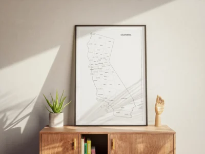 California County Map Printable, Blank & Labeled, Geography Worksheet