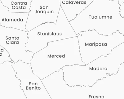 California Counties Map Printable, Labeled County Map, Light & Dark Styles