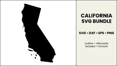 California SVG Bundle, State Cut Files, SVG DXF EPS PNG