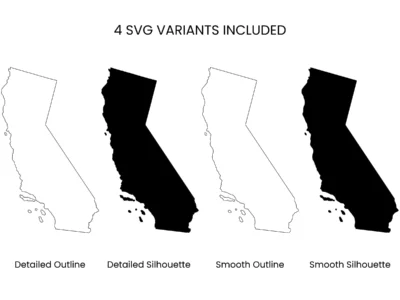 California SVG Bundle, State Cut Files, SVG DXF EPS PNG