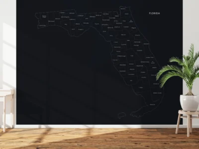 florida-counties-map-printable-dark-wall Florida Counties Map Printable, Labeled County Map, Light & Dark Styles