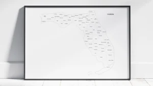 Florida Counties Map Printable, Blank & Labeled
