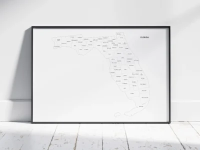 florida-county-map-printable-labeled-black-frame Florida Counties Map Printable, Blank & Labeled