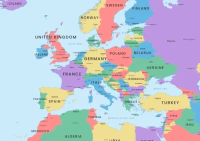 World Political Map Printable Poster | Countries, Capitals & Major Cities