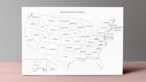 Blank USA Map Printable – State Outlines with Blank & Labeled Versions