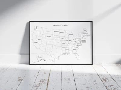 Blank USA Map Printable – State Outlines with Blank & Labeled Versions