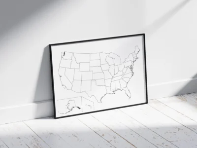 Blank USA Map Printable – State Outlines with Blank & Labeled Versions