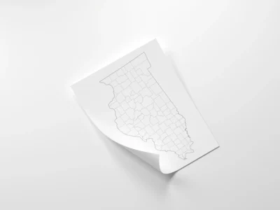 Illinois Counties Map Printable, Blank & Labeled, Geography Worksheet