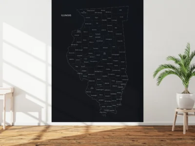 illinois-counties-map-printable-dark-wall Illinois Counties Map Printable, Labeled County Map, Light & Dark Styles