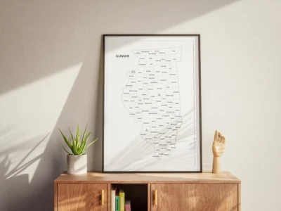 Illinois Counties Map Printable, Blank & Labeled, Geography Worksheet