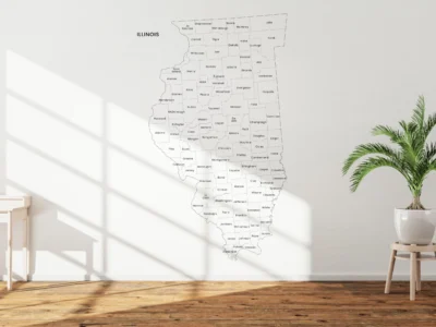 illinois-counties-map-printable-labeled-wall Illinois Counties Map Printable, Blank & Labeled