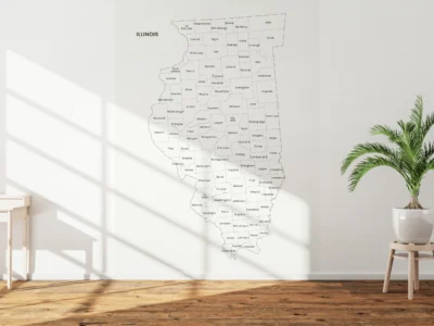 illinois-counties-map-printable-light-wall Illinois Counties Map Printable, Labeled County Map, Light & Dark Styles