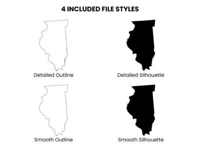 Illinois SVG Bundle, Cut Files for Cricut & Silhouette, DXF EPS PNG