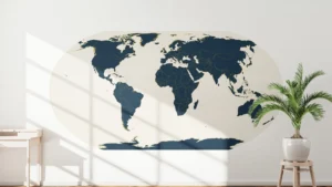 Minimalist World Map Printable (5 Color Variants) | Modern Wall Art Poster | Country Borders