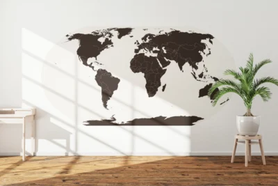 Minimalist World Map Printable (5 Color Variants) | Modern Wall Art Poster | Country Borders