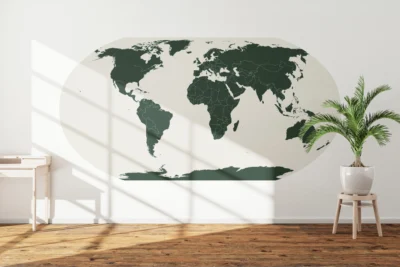 Minimalist World Map Printable (5 Color Variants) | Modern Wall Art Poster | Country Borders