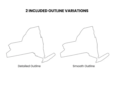 New York Blank Outline Map Printable, JPG PDF PNG