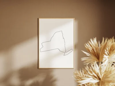 New York Blank Outline Map Printable, JPG PDF PNG
