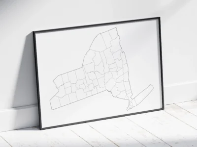 New York Counties Map Printable, Blank & Labeled
