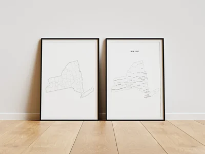 New York County Map Printable, Blank & Labeled, Geography Worksheet