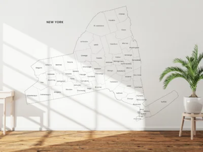 New York Counties Map Printable, Blank & Labeled