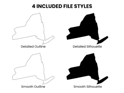 New York SVG Bundle: Outline & Silhouette Cut Files for Cricut & Silhouette, DXF EPS PNG