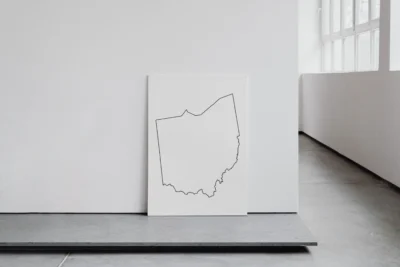 Ohio Blank Outline Map Printable, State Outline Map, JPG PDF PNG