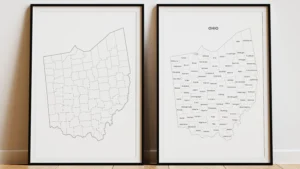 Ohio Counties Map Printable, Blank & Labeled, Geography Worksheet