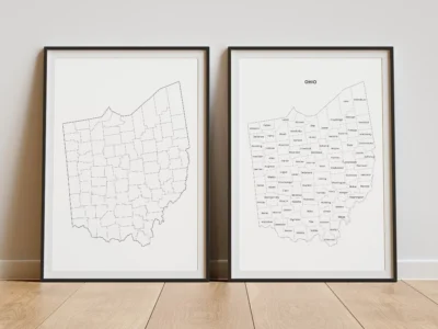 ohio-counties-map-printable-blank-labeled-frame Ohio Counties Map Printable, Blank & Labeled