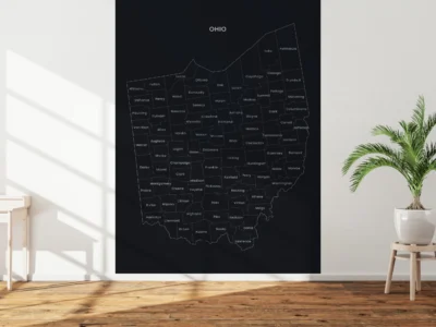 ohio-counties-map-printable-dark-wall Ohio Counties Map Printable, Labeled County Map, Light & Dark Styles
