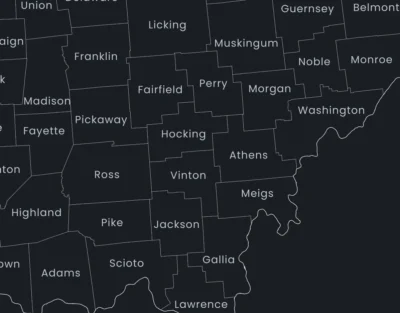 ohio-counties-map-printable-dark-zoom-detail Ohio Counties Map Printable, Labeled County Map, Light & Dark Styles