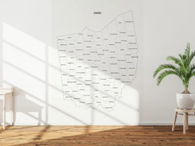 ohio-counties-map-printable-light-wall Ohio Counties Map Printable, Labeled County Map, Light & Dark Styles