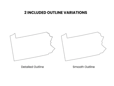 Pennsylvani Blank Outline Map Printable, JPG PDF PNG